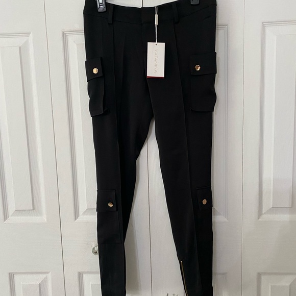 NWT VATANIKA Crepe Blend Cropped Skinny Cargo Pants 4 - Picture 2 of 13